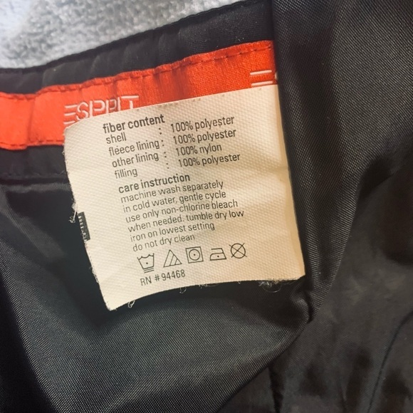 Vintage Esprit Quilted Coat Jacket Women Small Black - Picture 7 of 7